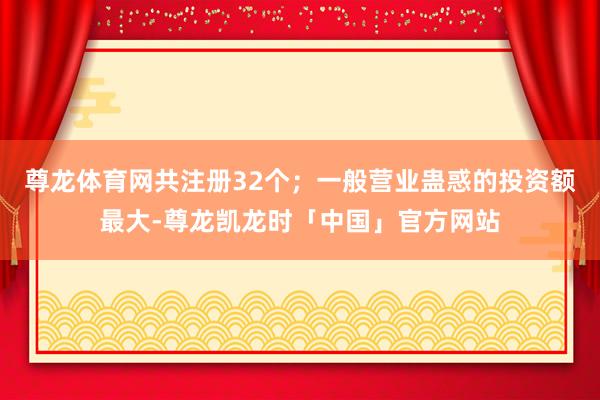 尊龙体育网共注册32个；一般营业蛊惑的投资额最大-尊龙凯龙时「中国」官方网站