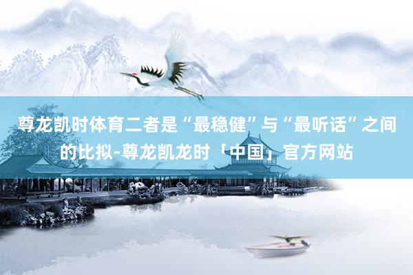 尊龙凯时体育二者是“最稳健”与“最听话”之间的比拟-尊龙凯龙